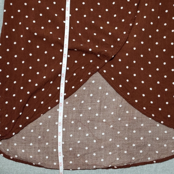 Target A NEW DAY Brown & White Polkadot Sleeveless Dress w/ High-Low Wrap Skirt - Picture 14 of 14